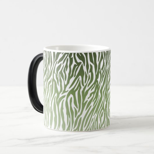 Wild Green Zebra Print Magische Mok (Voorkant links)
