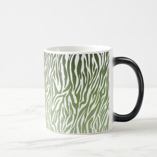 Wild Green Zebra Print Magische Mok (Rechts)