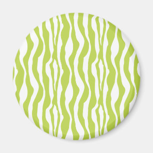 Wild Green Zebra Print Magnet