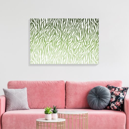 Wild Green Zebra Print Ombre (Insitu (Woonkamer))