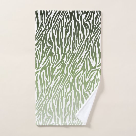 Wild Green Zebra Print Ombre Bad Handdoek (Handdoek)