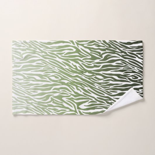 Wild Green Zebra Print Ombre Bad Handdoek (Handdoek)