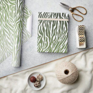 Wild Green Zebra Print Ombre Cadeaupapier