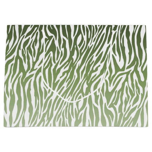 Wild Green Zebra Print Ombre Groot Cadeauzakje (Voorkant)