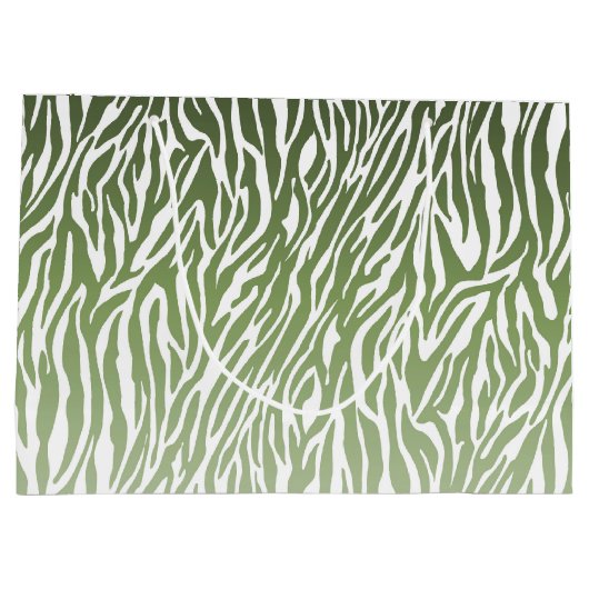 Wild Green Zebra Print Ombre Groot Cadeauzakje (Achterkant)