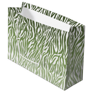 Wild Green Zebra Print Ombre Groot Cadeauzakje