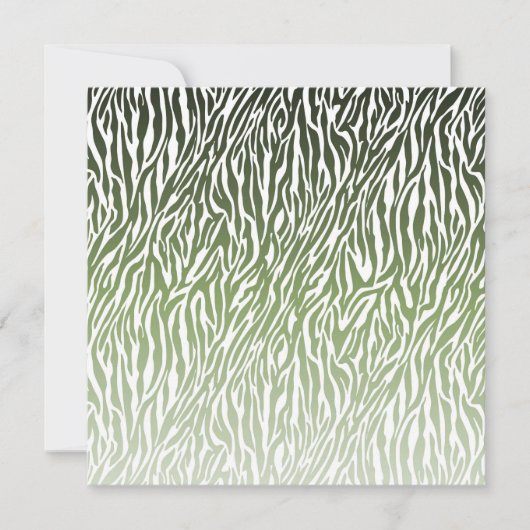 Wild Green Zebra Print Ombre Kaart (Voorkant)