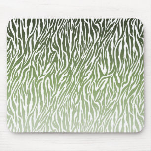 Wild Green Zebra Print Ombre Muismat