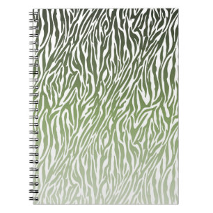 Wild Green Zebra Print Ombre Notitieboek