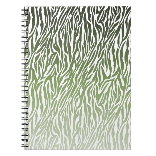 Wild Green Zebra Print Ombre Notitieboek (Voorkant)