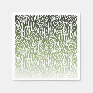 Wild Green Zebra Print Ombre Servet