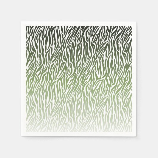 Wild Green Zebra Print Ombre Servet (Voorkant)