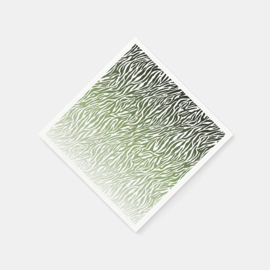 Wild Green Zebra Print Ombre Servet (Hoek)