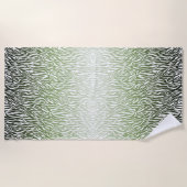 Wild Green Zebra Print Ombre Strandlaken (Voorkant)