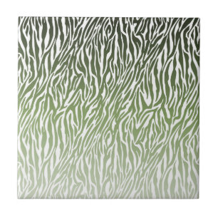 Wild Green Zebra Print Ombre Tegeltje