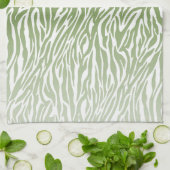 Wild Green Zebra Print Ombre Theedoek (Gevouwen)