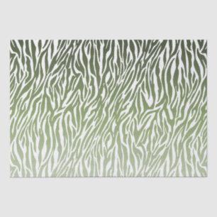Wild Green Zebra Print Ombre Tissuepapier