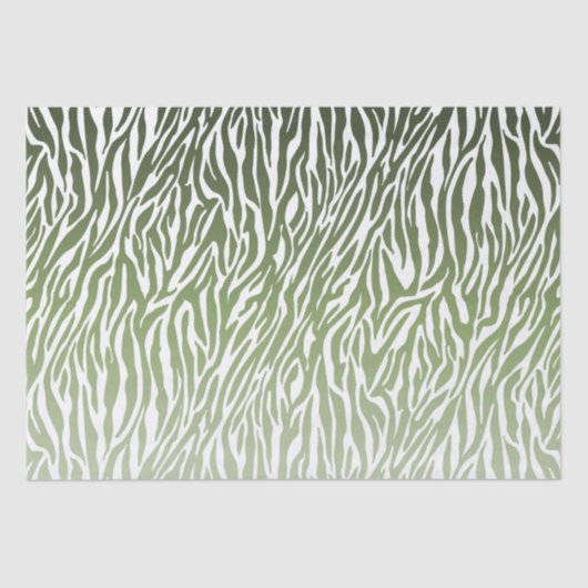 Wild Green Zebra Print Ombre Tissuepapier (Voorkant)