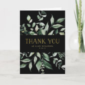 Wild Greenery Black Bedankkaart (Voorkant)