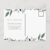 Wild Greenery Black | Verplaatsingsaankondiging Briefkaart (Achterkant)