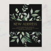 Wild Greenery Black | Verplaatsingsaankondiging Briefkaart (Voorkant)
