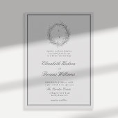 Wild Greenery Crest Formal Modern Classic Wedding Kaart