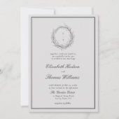 Wild Greenery Crest Formal Modern Classic Wedding Kaart (Voorkant)
