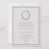 Wild Greenery Crest formele traditionele bruiloft Kaart (Voorkant)