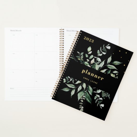 Wild Greenery | Elegant Black Planner (Display)