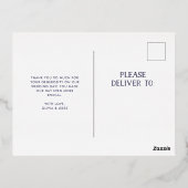 Wild Greenery | Navy and Gold Hartelijk dank Folie Uitnodiging Briefkaart (Achterkant)