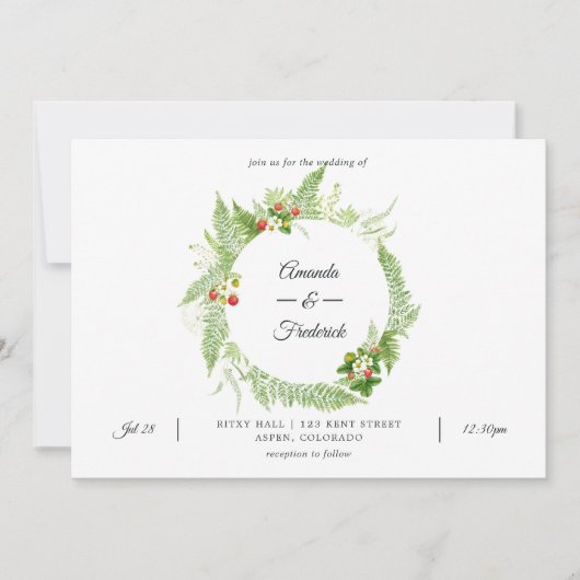 Wild Greenery Wedding Kaart (Voorkant)