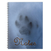 Wild Grey Wolf Paw Print in Winter Snow Notitieboek (Voorkant)