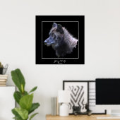 Wild Grey Wolf Wildlife Art Poster (Thuiskantoor)