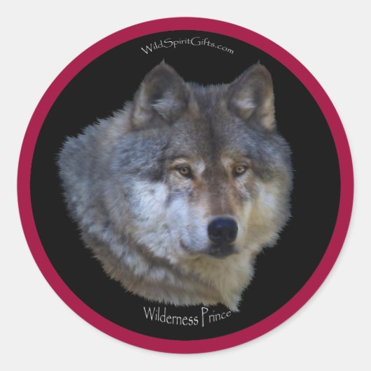 WILD GREY WOLF Wildlife Stickers (Voorkant)