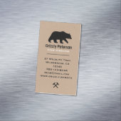 Wild Grizzly Beer Silhouet | Natuur Wildlife Visitekaartje Magneet (Voorbeeld)