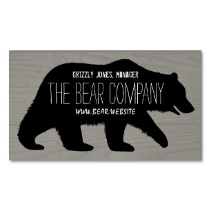 Wild Grizzly Beer Silhouette Wildlife Campground Visitekaartje Magneet