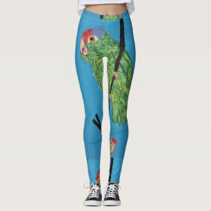 wild-groene papegaaien blauw leggings