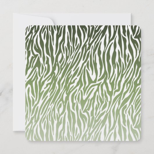 Wild Groene Zebra Print Bruiloft Kaart (Achterkant)