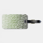 Wild Groene Zebra Print Ombre Monogram Bagagelabel (Achterkant horizontaal)