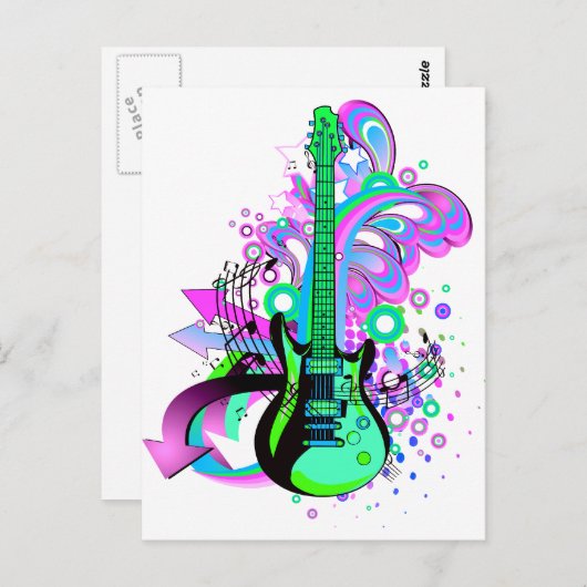 Wild Guitar Briefkaart (Voorkant / Achterkant)