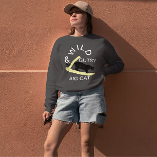 Wild Gutsy Cat Vibes Feministisch Minimalistisch A Trui