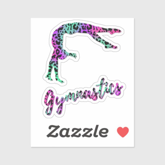 Wild Gymnastiek Meisje | Gymnastiek met dierenprin Sticker (Vel)