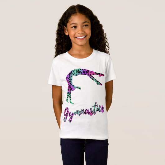 Wild Gymnastiek Meisje | Gymnastiek met dierenprin T-shirt (Voorkant volledig)