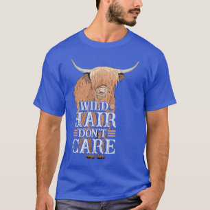 Wild Hair geeft niet om t-shirt grappige koe boer