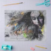 Wild Hair Vrouwen Artistiek Tissuepapier (Craft)