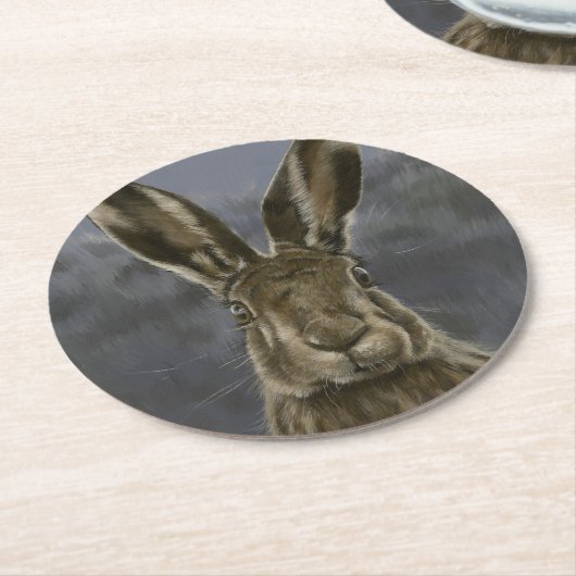 Wild Hare Coaster Ronde Kartonnen Onderzetter (Gebogen)
