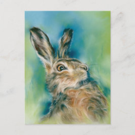 Wild Hare Exuberance Pastel Art Briefkaart