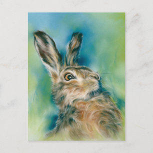 Wild Hare Exuberance Pastel Art Briefkaart