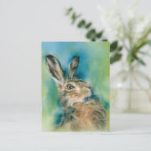 Wild Hare Exuberance Pastel Art Briefkaart (Staand voorkant)