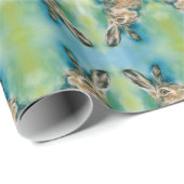 Wild Hare Exuberance Pastel Art Cadeaupapier (Rol Hoek)